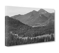 Ansel Adams Rocky Mountain National Park Colorado 11 Photograph Vintage Canvas Wall Art Print Ready to Hang, Framed Picture for Living Room Bedroom Home Office Décor, 24x16 Inch (60x40 cm)