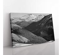 Ansel Adams Rocky Mountain National Park Colorado 3 Photograph Vintage Canvas Wall Art Print Ready to Hang, Framed Picture for Living Room Bedroom Home Office Décor, 60x40 cm (24x16 Inch)
