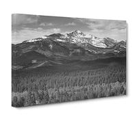 Ansel Adams Rocky Mountain National Park Colorado 8 Photograph Vintage Canvas Wall Art Print Ready to Hang, Framed Picture for Living Room Bedroom Home Office Décor, 24x16 Inch (60x40 cm)