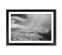 Ansel Adams Rocky Mountain National Park Colorado Vol.5 Framed Print | A2 Oak Framed Wall Art | Ready to Hang | Modern Landscape Picture | Living Room Bedroom Lounge Office