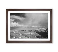 Ansel Adams Rocky Mountain National Park Colorado Vol.5 Framed Print | A2 Walnut Framed Wall Art | Ready to Hang | Modern Landscape Picture | Living Room Bedroom Lounge Office