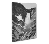 Ansel Adams Yellow Stone Falls Vintage Photograph Canvas Print | Gallery Wrapped 30mm Frame Wall Art | 24x16 inches | Ready to Hang | Classic Picture | Living Room Bedroom Lounge Office