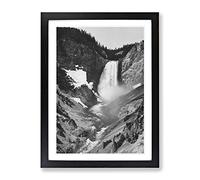 Ansel Adams Yellow Stone Falls Vintage Photograph Framed Print Black A3