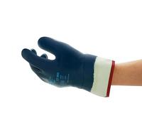 Ansell ActivArmr 27-805 Heavy Duty Work Gloves, Abrasion and Cut Resistant Nitrile Coating, Waterproof and Oil Repellent, Extra-Tough Safety Gloves for Professionals, Blue, Size L (12 Pairs)