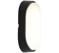 Ansell AHELED/OB Helder 12W IP54 CCT Oval Plain Bulkhead Black 3000K/4000K/6000K