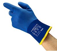 Ansell AlphaTec 23-202 Work Gloves in PVC, Food Handling, Dexterity and Flexibility at Low Temperatures, Dipped Rough Finish for Enhanched Grip, industrial PPE, Blue, Size XL (6 Pairs)