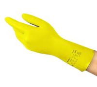 Ansell AlphaTec 37-320 Multipurpose Nitrile Gloves with Long Cuff, Chemical Protection and Food Safety, Reusable Kitchen Gloves, Household Cleaning and Dishwashing, Yellow, Size M (12 Pairs)