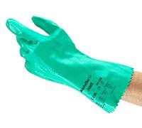 Ansell AlphaTec 39-122 Chemical Protection Work Gloves in Nitrile, Heavy Duty Mechanical and Chemical Resistance, Superior Wet and Dry Grip, Curved Fingers and Thumb, Size M (12 Pairs)