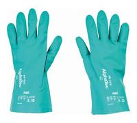 Ansell AlphaTec 58-330 Chemical Resistant Work Gloves, High Performance Nitrile, Two-Layered Coating Construction, Industrial Safety PPE Men Women, High Protection, Green, Size S (12 Pairs)