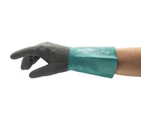 Ansell AlphaTec 58-430 Chemical Resistant Work Gloves, High Performance Nitrile, Two-Layered Coating Construction, Industrial Safety PPE Men Women, High Protection, Green, Size XL (12 Pairs)