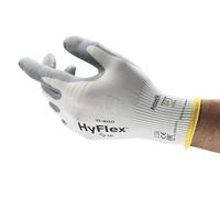 Ansell HyFlex 11-800 Professional Work Gloves, Abrasion Resistant Nitrile Coating with Firm Grip, Multipurpose Protection Gloves, Mechanical and Industrial Safety, White, Size XS (12 Pairs)