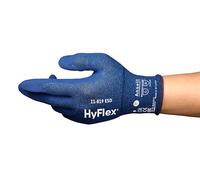 Ansell HyFlex 11-819 Ultrathin Work Gloves, Abrasion Resistant Nitrile Coating, Electrostatic Discharge Protection, Antistatic, Touchscreen, Industrial Safety, Blue, Size XL (1 Pair)