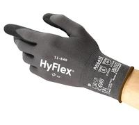 Ansell HyFlex 11-840, Professional Work Gloves, Abrasion Resistant Nitrile Coating with Firm Grip, Multipurpose Nitrile Gloves, Industrial Safety Gloves, Black Nitrile Gloves Small, 12 Pairs