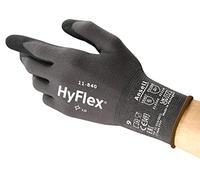 Ansell HyFlex 11-840, Professional Work Gloves, Abrasion Resistant Nitrile Coating with Firm Grip, Multipurpose Nitrile Gloves, Industrial Safety Gloves, Black Nitrile Gloves Medium, 3 Pairs