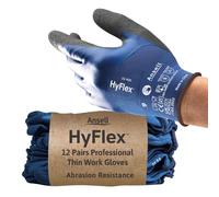 Ansell HyFlex 11-925 Professional Work Gloves, Waterproof and Oil-Resistant Nitrile Coating, Multipurpose Protection, Mechanical and Industrial Safety, Blue, Size XL (12 Pairs)