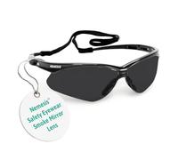 Ansell KleenGuard Nemesis Safety Glasses PPE Eye Protection, Lightweight Wraparound Eyewear for Construction, Shooting, Outdoor & Industrial Use - Smoke/Black, Single Pair