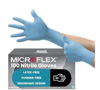 Ansell Microflex 92-134 Latexfreie Einweghandschuhe, Nitrilhandschuhe Puderfrei, Handschuhe Lebensmittelecht Blau, Untersuchungshandschuhe, Einmalhandschuhe M (100 Stück)