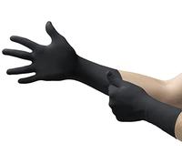 Ansell Microflex 93-862 Nitrile Disposable Gloves, Powder Free, Food Approved, Chemical Resistant, Mechanical Protection, Latex Free Single Use Gloves, Black, Size 2XL (100 Gloves)