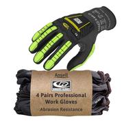 Ansell Ringers R840 Professional Work Gloves, Abrasion Resistant Nitrile Coating with Firm Grip, Multipurpose Protection Gloves, Mechanical and Industrial Safety, Black, Size 2XL (4 Pairs)