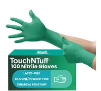 Ansell TouchNTuff 92-605 Disposable Nitrile Gloves, Powder-Free and Food Certif