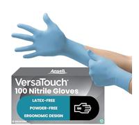 Ansell VersaTouch 92-471 Nitrile Disposable Gloves, Chemical Resistant, Mechanical Protection, DIY Applications, Examination Glove, Industrial Safety PPE, Blue, Size XL (100 Pieces)
