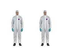 Ansell WH15S-00138-03 Microgard 1500 Hooded Coverall, Medium, White (Pack of 2)