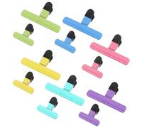 Anseom 12 Pcs Food Bag Clips, 2 Sizes Chip Bag Clips, 6 Large and 6 Small Food Seal Clips, Reusable Freezer Bags Clips in 6 Colours, Plastic Air Tight Seal Grip for Home Kitchen