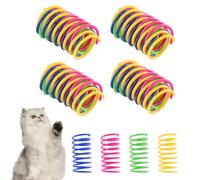 Anseom 16 Pcs Colorful Cat Spring Toys Interactive Cat Tube Toy Indoor Cat Spring Toys to Kill Time and Keep Fit for Kittens Cat Plastic Coil Toy for Swatting Biting Hunting