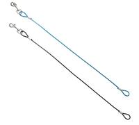 Anseom 2 Pack Chew Proof Dog Leash Black and Blue Dog Leashes with Coated Steel Cable Non-Tangle Connect Leash for Collar and Harness Dog Leash Extension Metal Cable Lead for Small Medium Dogs