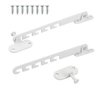 Anseom 2 Pcs Window Safety Restrictors, Window Safety Locks Window Restrictor Hooks with 4 Screws, Adjustable Position Casement Window Restrictor Latch Window Limiter for Wooden/Metal Window or Door