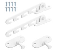 Anseom 2 Pcs Window Safety Restrictors, Window Safety Locks Window Restrictor Hooks with 4 Screws, Adjustable Position Casement Window Restrictor Latch Window Limiter for Wooden/Metal Window or Door
