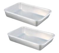 Anseom 2 Pieces Deli Meat Containers, Stainless Steel Food Containers Fridge Storage Container Rectangular Cheese Storage Container with Lids for Cold Meat Sandwich Cracker