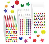 Anseom 36 Sheets/2052 Pcs Glitter Stickers Self-Adhesive Reward Sticker Sparkly Children Reward Stickers for Teachers Children Chart Craft