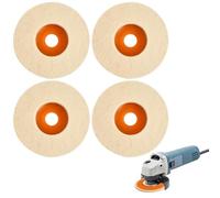Anseom 4PC Wool Polishing Wheel 5 inch Wear Resistant Angle Grinder Wool Felt Disc Wheel Pad Sanding Buffing Disc Felt Polishing Pads for Stainless Steel Glass Metal Marble Stone (125mm)