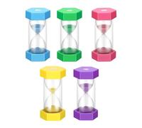 Anseom 5 Pieces Hourglass Timers, Sandglass Visual Kitchen Timers Hourglass Kids Management Includes 1 Minute, 3, 5, 10, and 30 Minutes for Classroom Games Kitchen Office Desk