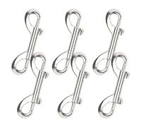 Anseom 6Pcs Double Sided Bolt Snap Hooks 87mm Spring Loaded Driving Clips Double Ended Clasp Zinc Alloy Trigger Clips Lobster Fastener Hook for Dog Leash