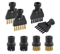Anseom 8 Pieces Steam Cleaning Brush Set Nylon Brass Wire Brush Tool Nozzles Steam Cleaner Accessories for Karcher Steam Cleaner Replacement Brush for Kitchen Furniture