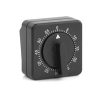 Anseom Kitchen Timer, Adjustable 60 Minute Mechanical Timer for Kitchen Home Baking Tool, Egg Timer, 1 Hour Black Square Alarm Reminder, Short-term Countdown Timer for Chef Teachers Kids