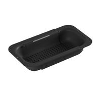 Anseom Over The Sink Colander Strainer Basket Drain Cooked Pasta Extendable Sink Drain Basket Multi-Functional Kitchen Essentials Drainer Ideal for Washing Vegetables and Fruit, Drying Dishes (Black)