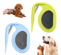 Anseom Pet Knotting Comb, Hair Removal Comb for Dogs and Cats Hair Grooming Tool for Pets Pet Fur Buster Hair Groomer, Pet Hair Cutter Knot Comb for Removing Tangled and Loose Hair (Blue+Green)