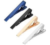 Anseom Tie Clips for Men 4 Color Tie Tack Pins Set Classic Tie Bar Clip Minimalist Necktie Ties Bar Men's Tie Accessories for Daily Life Wedding Anniversary Business Gifts