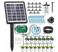 AnseTo Solar Irrigation System,Solar Drip Irrigation Kit,15 Drippers,Garden | 12 Timer Modes, Eco-Friendly Solar Energy Supply, Easy DIY Installation, Automatic Watering for Garden,Plant,Greenhouse