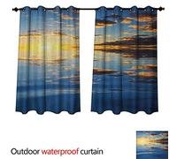Anshesix Mystic Outdoor Curtains for Patio Sheer Last Sun Rays of The Day Vibrant Scenery Romantic Dreamy Tropical Vacation Image W120 x L72(305cm x 183cm)