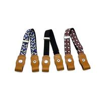 Anshili 3pcs No Buckle Kids Belt Stretchy Elastic Adjustable Belt for Boys and Girls, The Stars, 2.5*55 cm