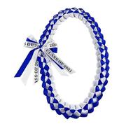 Anshome 2025 Graduation Honor Ribbon Leis, Blue Handmade Braided Satin Lei for Class of 2025 Graduation Braided Necklace for High School College Student School Grad Party Supplies