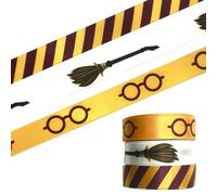 3 Roll 18 Yards Wizard Ribbons, 5/8" Orange Witch Stripe Satin Ribbons Eyeglasses Broom Fabric Ribbon for Gift Wrapping Ribbons for Wreaths Party Home DIY Decoration