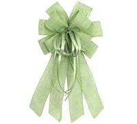 Anshome Large Sage Green Burlap Easter Wreath Bow, Spring Decorative Bow with String, 11.42 x 20.87 Inch
