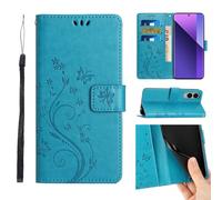 Anshow for Samsung Galaxy S25 Edge Case Wallet with Wrist Strap, Flip Leather Case with Cards Holder Phone Case with Kickstand Cover for Samsung Galaxy S25 Edge, Blue