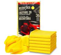 ANSHUK Ultra Plush Microfiber Towel 36 Pieces - 40.6CM x 40.6CM - All Surface Ultra Absorbent Microfiber Cleaning Cloth for Home, Cars Interior, Motorcycles