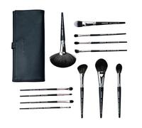 Anshute 12-Piece Professional Natural Goat Hair Makeup Brush Set with Travel-Ready Makeup Brush Organizer - 5 Face Brushes & 7 Eye Brushes. Super Soft Bristles, Variety of Brushes.